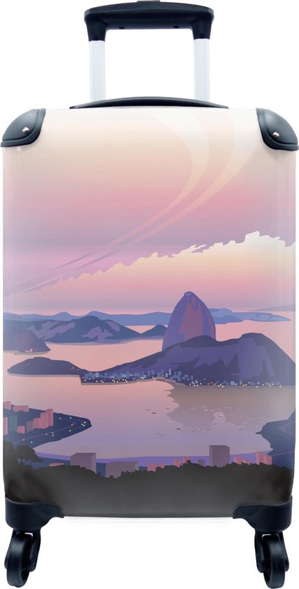 Koffer - tekening van een kleurrijke lucht boven Rio de Janeiro - Past binnen | bol.com