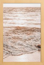 JUNIQE - Poster in houten lijst Golden Beach -30x45 /Bruin & Ivoor