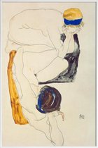 JUNIQE - Poster met kunststof lijst Schiele - Two Lying Figures -40x60