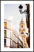 JUNIQE - Poster met kunststof lijst Malaga -13x18 /Ivoor
