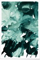 JUNIQE - Poster Inkblot Marble 4 -13x18 /Groen & Wit