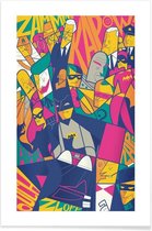 JUNIQE - Poster Batman -13x18 /Oranje & Roze