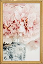 JUNIQE - Poster met houten lijst Peonies In A Vase -40x60 /Roze & Wit