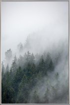 JUNIQE - Poster met kunststof lijst Foggy Morning 2 -40x60 /Blauw &