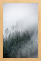 JUNIQE - Poster in houten lijst Foggy Morning 2 -30x45 /Blauw & Wit