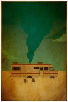 JUNIQE - Poster met kunststof lijst Breaking Bad Cooking -40x60 /Bruin