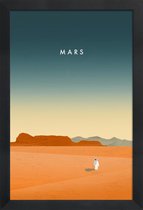 JUNIQE - Poster in houten lijst Mars - retro -20x30 /Oranje