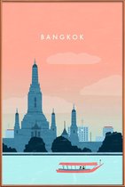 JUNIQE - Poster met kunststof lijst Bangkok - retro -13x18 /Roze &