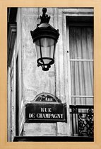 JUNIQE - Poster in houten lijst Rue de Champagny -20x30 /Grijs & Wit