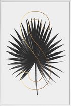 JUNIQE - Poster met kunststof lijst Plants S -13x18 /Grijs & Ivoor