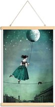JUNIQE - Posterhanger Moonwalk -20x30 /Blauw & Grijs