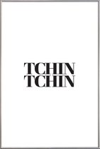 JUNIQE - Poster met kunststof lijst Tchin Tchin -40x60 /Wit & Zwart