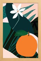 JUNIQE - Poster met houten lijst Orange -13x18 /Groen & Oranje