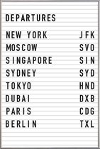 JUNIQE - Poster met kunststof lijst Departure New York -40x60 /Wit &