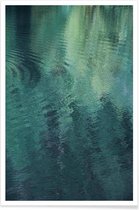JUNIQE - Poster Forest In The Lake -20x30 /Groen & Turkoois
