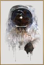 JUNIQE - Poster met kunststof lijst The Astronaut -30x45 /Grijs &