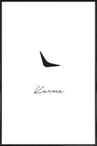 JUNIQE - Poster in kunststof lijst Karma -40x60 /Wit & Zwart