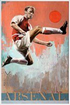JUNIQE - Poster met kunststof lijst One Love Arsenal -13x18 /Blauw &