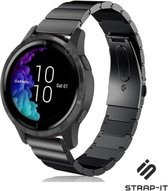 Stalen Smartwatch bandje - Geschikt voor  Garmin Venu metalen luxe bandje - zwart - Strap-it Horlogeband / Polsband / Armband