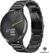 Stalen Smartwatch bandje - Geschikt voor  Garmin Vivomove HR stalen band - zwart - Strap-it Horlogeband / Polsband / Armband