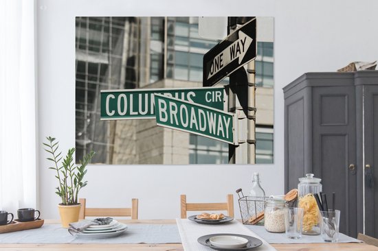 Image d'un panneau de signalisation de Broadway 160x120 cm - Tirage photo sur toile (Décoration murale salon / chambre) XXL / Groot format!