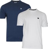 Donnay T-shirt - 2 Pack - Sportshirt - Heren - Maat L - Navy & Wit
