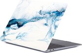Case geschikt voor Apple MacBook Air 13 (2018-2020) - Mobigear - Marble Serie - Hardcover - Wit / Blauw - Geschikt voor Apple MacBook Air 13 (2018-2020) Cover