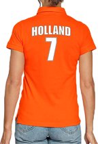 Oranje supporter poloshirt - rugnummer 7 - Holland / Nederland fan shirt / kleding voor dames L