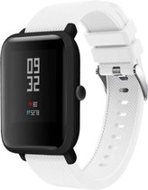 Siliconen Smartwatch bandje - Geschikt voor  Xiaomi Amazfit Bip silicone band - wit - Horlogeband / Polsband / Armband