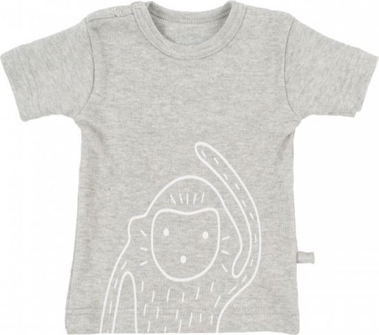 Plum Plum - T-shirt korte mouwen - Monkey - Lichtgrijs