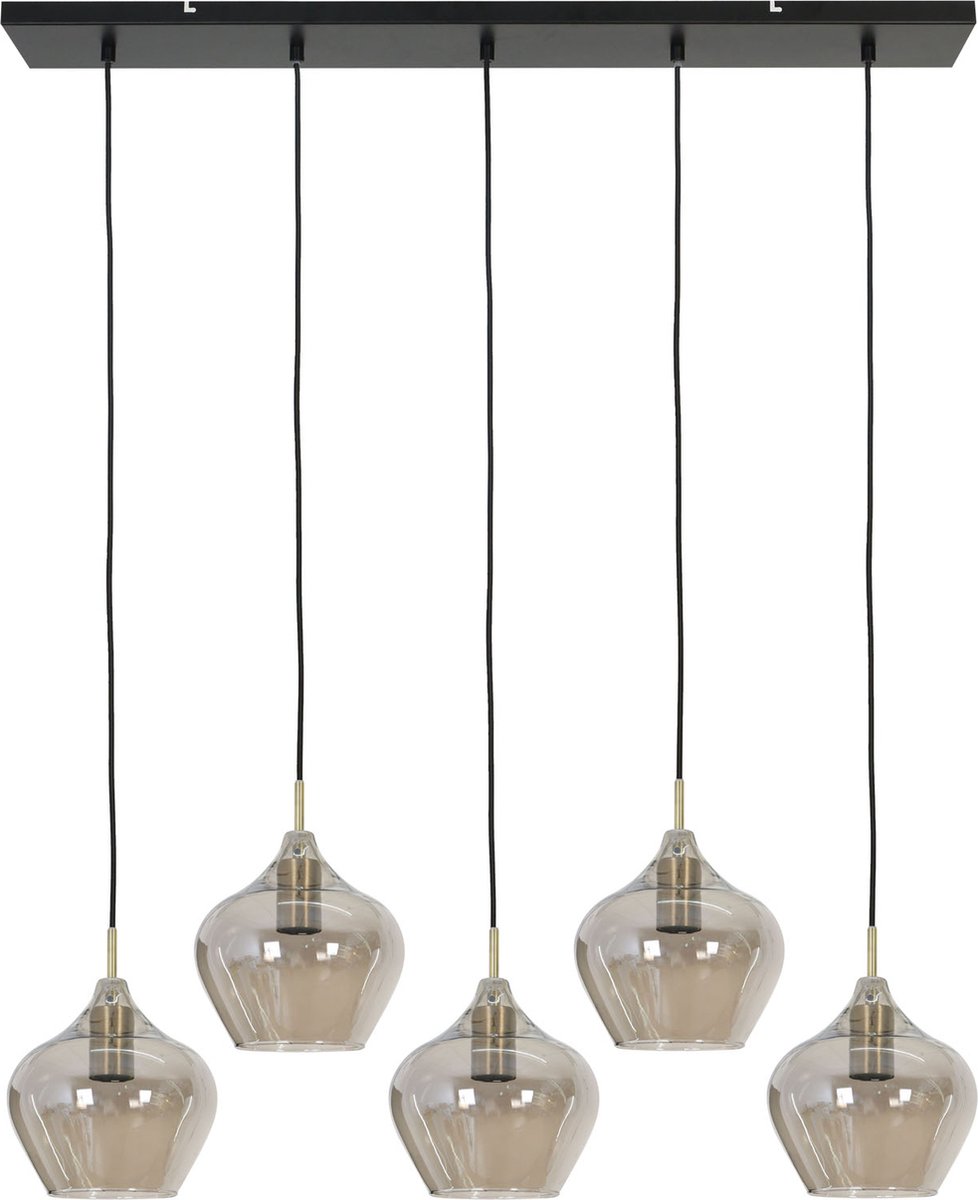 Bol.com Light & Living Hanglamp Rakel - Antiek Brons - 5L 104x20x120cm - Modern - Hanglampen Eetkamer, Slaapkamer, Woonkamer aanbieding