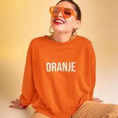 Oranje EK WK Koningsdag Trui met tekst Oranje (MAAT XS - UNISEKS FIT) | Dames & Heren Sweater | WK Feestkleding