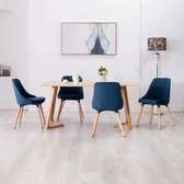 Medina Eetkamerstoelen 4 st fluweel blauw