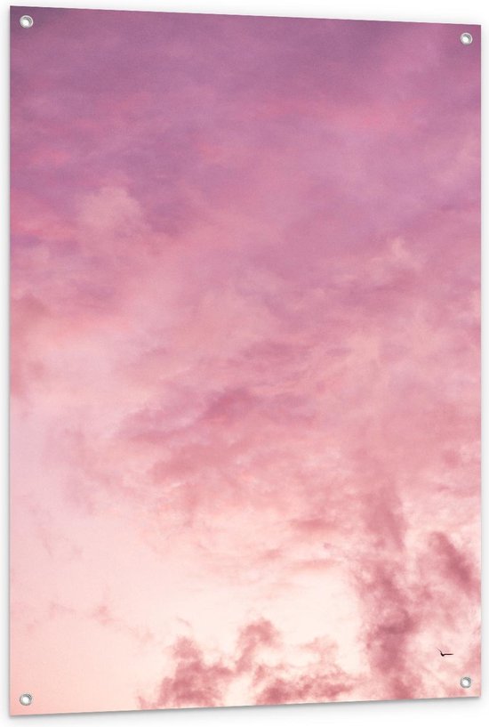 Tuinposter - Mooie Roze Wolken - Foto op Tuinposter (wanddecoratie voor buiten en binnen)