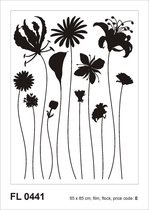 Sanders & Sanders muursticker bloemen zwart - 600252 - 65 x 85 cm