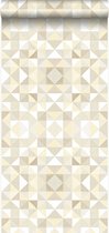 Origin behang kubisme beige - 346907 - 53 cm x 10,05 m