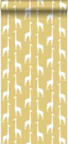 ESTAhome behang giraffen okergeel - 139059 - 0.53 x 10.05 m