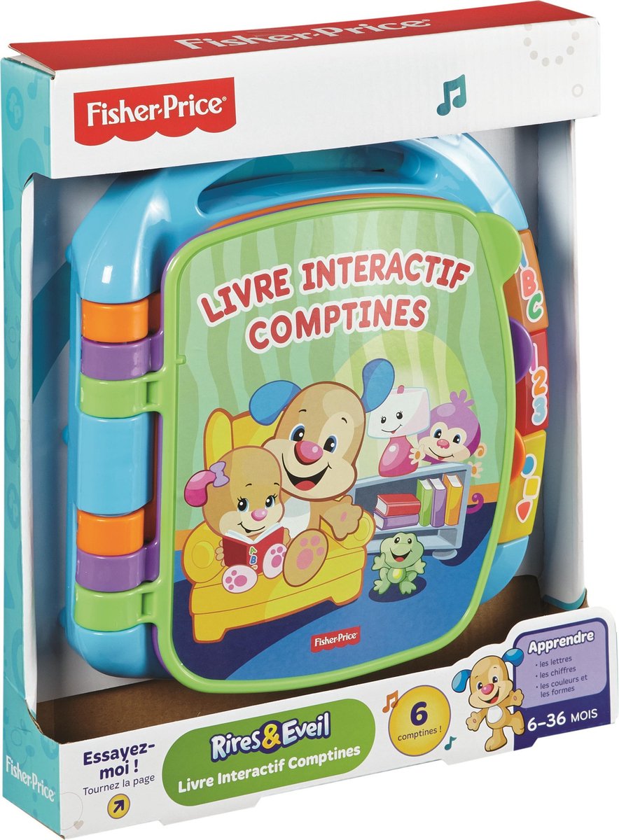 Fisher-Price - Livre Interactif Comptines - Bébé 6-36 mois Neuf