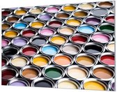 HalloFrame - Schilderij - Verfblikken Kleuren Palet Wand-beugels - Zilver - 100 X 70 Cm