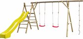 Swing King speeltoestel hout met glijbaan Noortje 450cm - geel