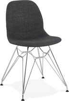 Alterego Design stoel 'DECLIK' donkergrijs met verchroomde metalen poten
