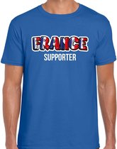 Blauw France fan t-shirt voor heren - France supporter - Frankrijk supporter - EK/ WK shirt / outfit S