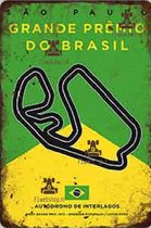Formule 1 - Grand Prix Brazilië -Circuit Autodrome de Interlagos - São Paulo - Vintage metalen wandplaat - Formula 1 – Max verstappen - F1 Wandbord – Mancave - Mannen Cadeau - Vaderdag - hist
