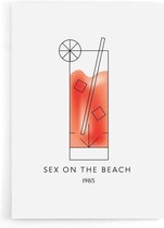 Walljar - Sex On The Beach Cocktail - Muurdecoratie - Poster met lijst