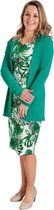 Dames milano jurk zm groene bladeren - lang | Maat 4XL (valt als 3XL)