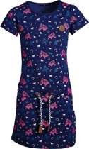 Meisjes jurk Marine met roze en blauwe paarden | Maat 92/2Y