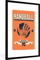 Handball sur fond orange 60x90 cm