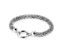 Zinzi zilveren brede schakel armband 7mm breed, lengte 19cm ZIA733