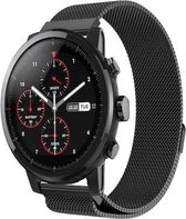 Milanees Smartwatch bandje - Geschikt voor  Xiaomi Amazfit Stratos Milanese band - zwart - Horlogeband / Polsband / Armband