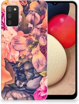 Telefoontas Geschikt voor Samsung M02s | Geschikt voor Samsung Galaxy A02s Hoesje Super als Moederdag Cadeau Bosje Bloemen
